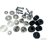 Body Mount Bushing Kit with Hardware | Fit for Chevy Camaro 1967-1972, Pontiac Firebird, Nova 1969-1972, High Grade Rubber, Grade 5 Steel Bolts