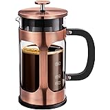 BAYKA French Press Coffee Maker, Large Classic Copper 304 Stainless Steel Coffee Press with 4 Filters, Cold Brew Heat Resista