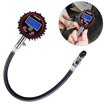 WINOMO Universele Digital bandenspanning-manometer 200 psi met blauwe achtergrondverlichting LCD Display