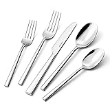 KINGSTONE Silverware Set, 20-Piece Forged Flatware