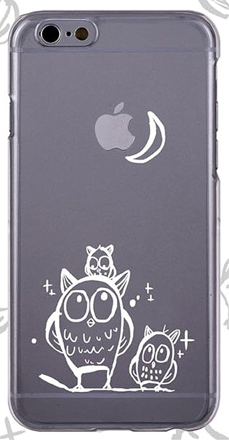 Amazon Co Jp 4種類のオシャレ愛らしくかわいいパステルカラーのヴィンテージホワイトイラスト三日月の夜にフクロウファミリーレタリングラブリークリアデザインパターンiphone Galaxy透明シリコンtpuゼリースマホケース Ba 3 99 2 Iphone 12 Mini 5 4インチ 1 A