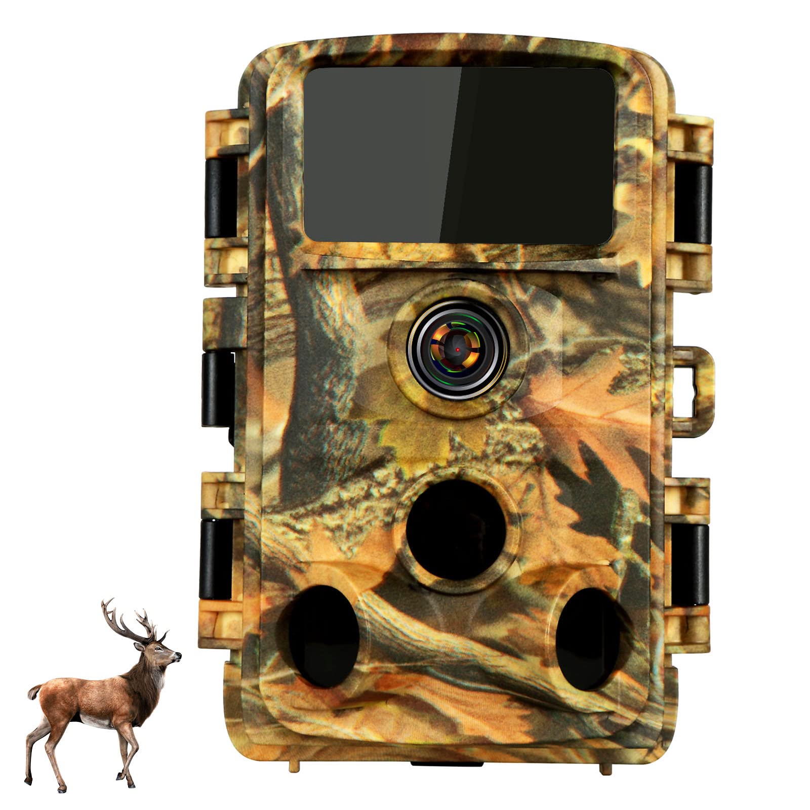 20MP No Glow Trail Camera 1080P Wildlife Camera ,0.2s Trigger Time Hunting Camera with 120°Wide-Angle Motion Latest Sensor Game Cameras Night Vision 75FT Detection Distance IP66 Waterproof 2.4” LCD