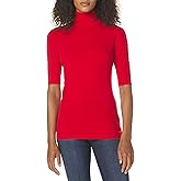 Norma Kamali Womens Slim Fit Short Sleeve Turtle Top