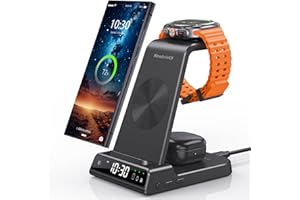 NEOTRIXQI Wireless Charger for Samsung Charging Station, 3 in 1 Android Phone Charger for Samsung Galaxy S25 Ultra/S24 Ultra/S23/Flip7, Galaxy Watch 8/8 Classic/Ultra/7/6/5, Galaxy Buds 3 Pro/3