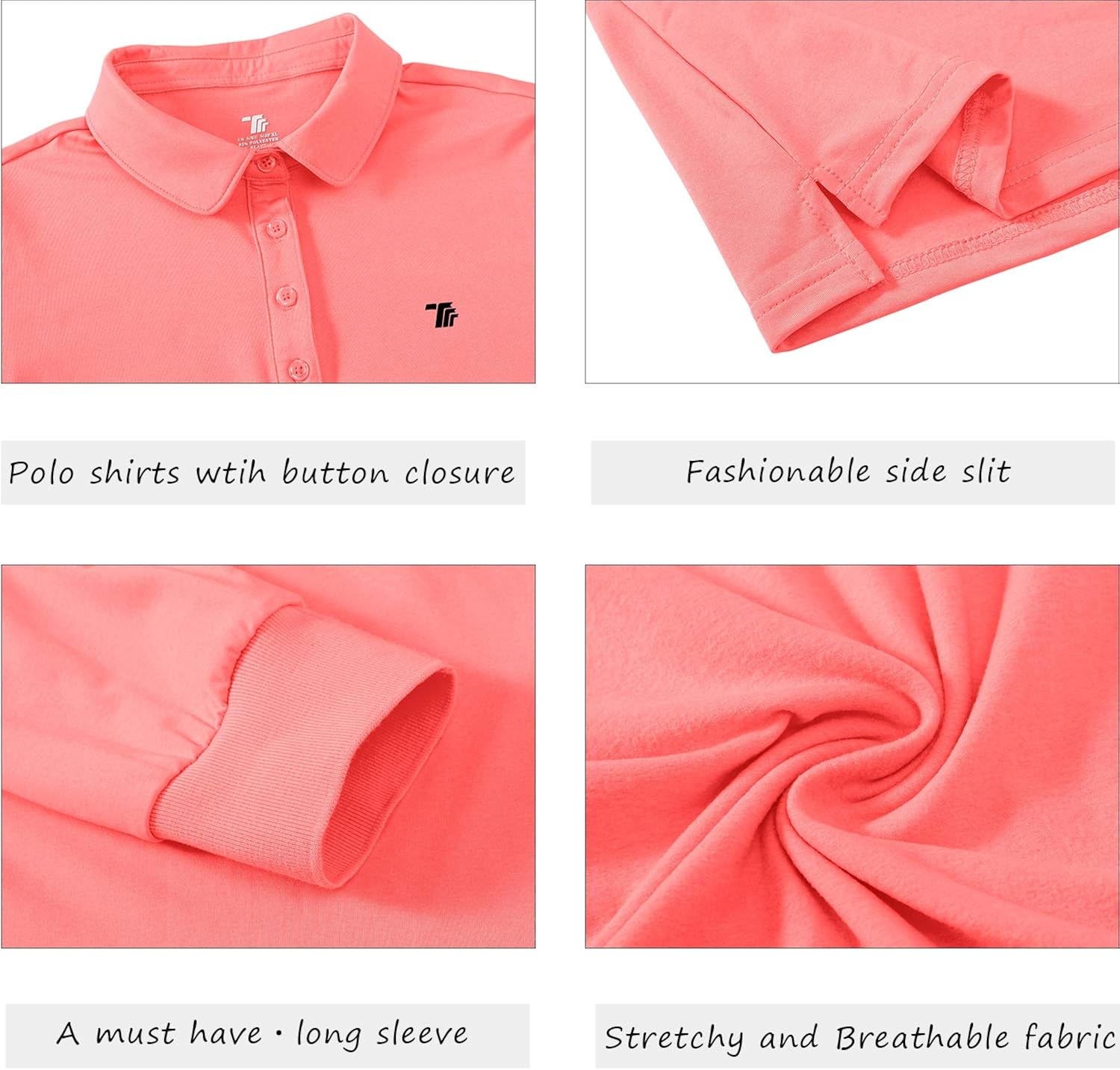AIRIKE Golf Polo Shirts for Women Long Sleeve Colourful Quick-Dry Workwear & Activewear-Womens Athletic Apparel at  Women’s Clothing store