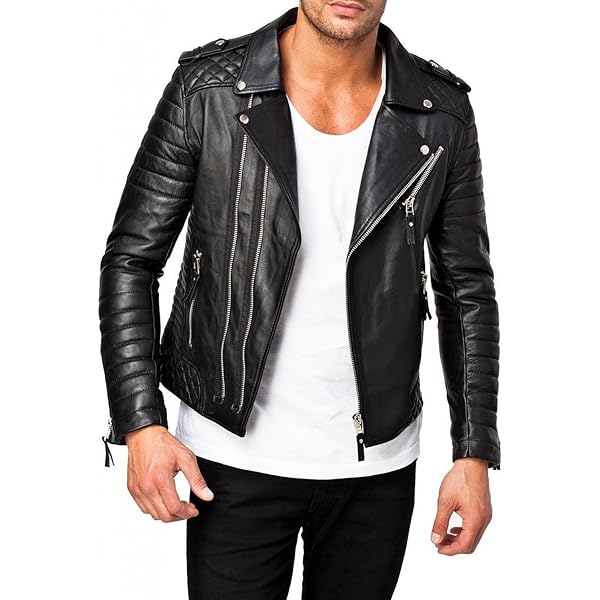 Cow Leather Jacket for Men Genuine Cow-Hide Jacket C446 XS Black