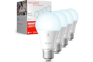 Sengled Alexa Light Bulb, S1 Auto Pairing with Alexa Devices, Smart Light Bulbs that Work with Alexa, Bluetooth Mesh Smart Home Lighting, Daylight 5000K, E26 60W Equivalent, 800LM, 4-Pack