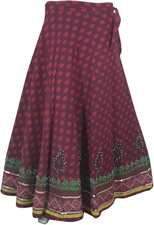 Designer Wrap Around Skirt Long Indian Cotton Dresses Amazon.co.uk