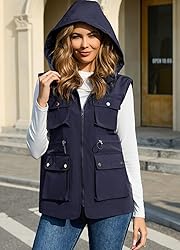 PESION Womens Utility Vest Lightweight Windproof