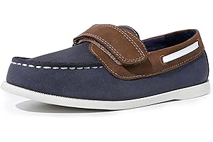 FUPPIA Boys Dress Shoes Kids Boys Loafers Casual Shoes Comfort Little Kid/Big Kid Slip On Flat School Shoes Navy Blue Size 11