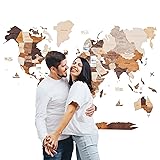 Enjoy The Wood 3D Wood World Map Wall Art Large