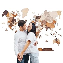 Enjoy The Wood 3D Wood World Map Wall Art Large