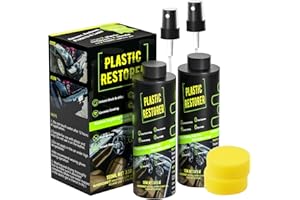 UNIIOON Plastic Restorer for Cars Ceramic Plastic Coating Trim Restore, Resists Water, UV Rays, Dirt, Ceramic Coating, Restores Faded and Dull Plastic, Rubber, Vinyl Back to Black! Last Over 400 Washes,100ml