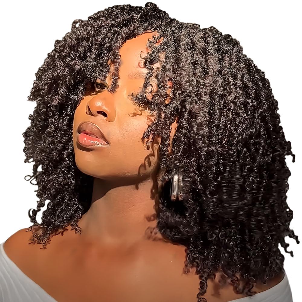Photo 1 of 12 Inch 10 Packs Yanky Twist Crochet Hair Pre-twisted Brown Kinky Mini Spring Twist Small Curly Senegalese Twist Braids (4#)