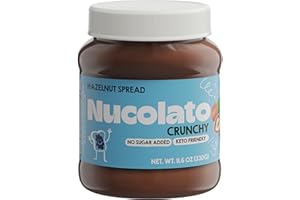 NUCOLATO | Crunchy Hazelnut Spread | 11.6 oz - 330 g | Keto Friendly - No Sugar Added | Best Low Carb Dessert - Food Snacks | Perfect Topping for Cake, Bananas, Cookies, Pancakes - No Butter
