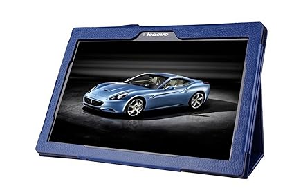 Lobwerk Schutzhülle für Lenovo Tab 10 TB-X103F 10.1 Zoll Tablet Hülle aus Kunstleder Smart Cover Flip Case Blau