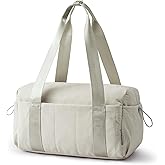 G4Free Small Gym Bag for Women 14 Inch Mini Gym Duffle Bag with Wet Compartment Cute Duffel for Travel Sport Workout (Beige)