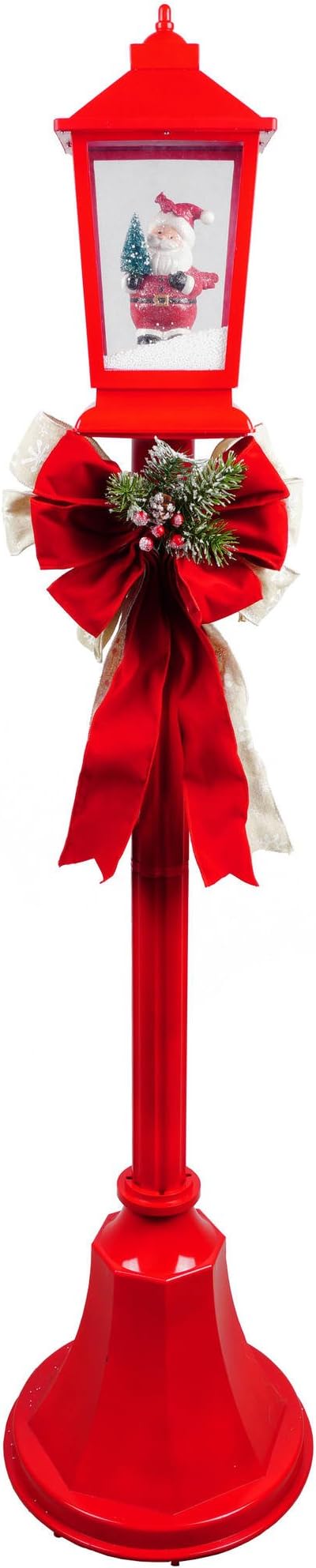 postes de lampara de navidad con escenas de nieve claras tocando canciones navidenas