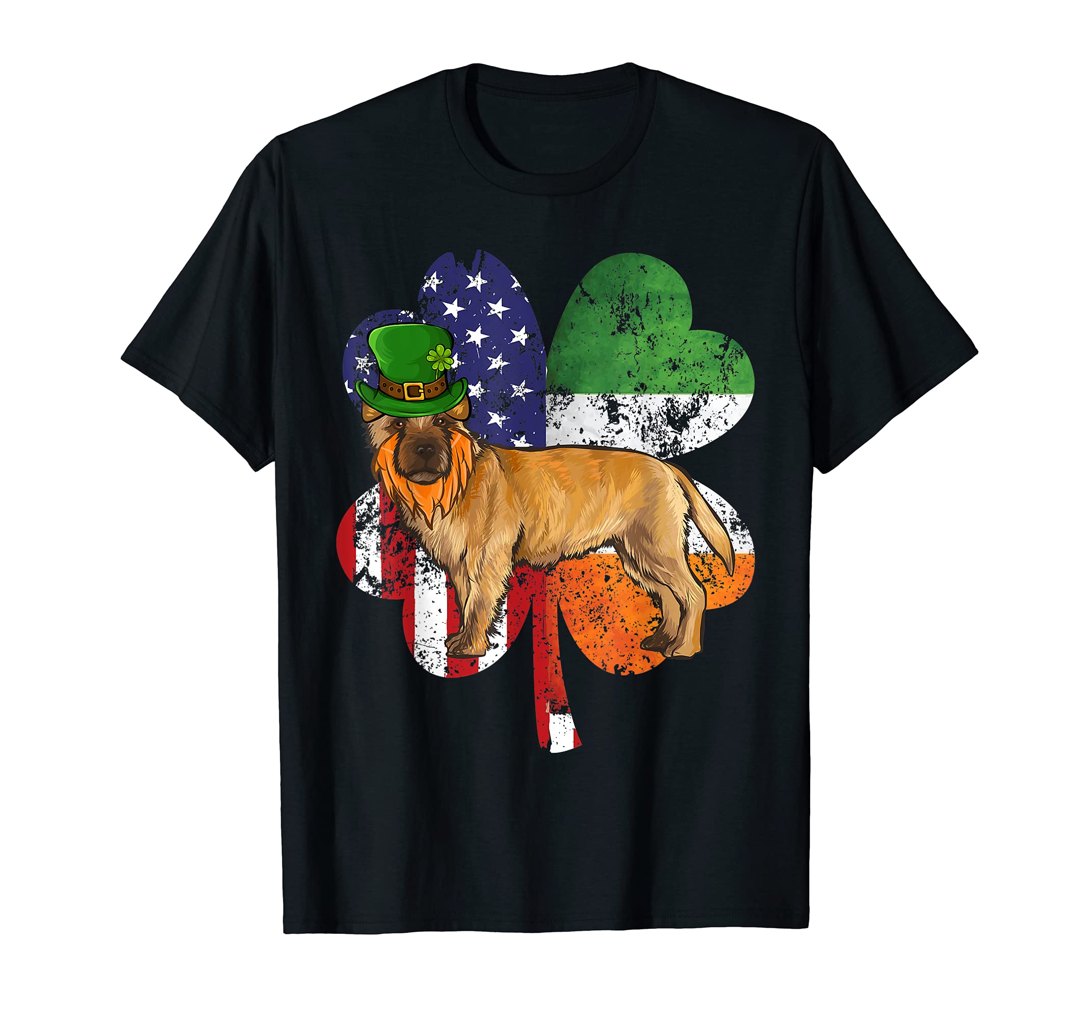 St Patricks Day Irish American Flag Cairn Terrier Dog T-Shirt