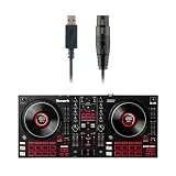 DJ Controller & DMX Bundle - 4 Deck DJ Set with Capacitive Touch Jog Wheels & Audio Interface - Numark Mixtrack Platinum FX & SoundSwitch DMX Interface