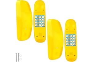Haconba 2 Pack Swingset Phone Toys Playground Swing Set Telephone Plastic Pretend Play Telephone with Numeric Key for Kids Outdoor Playground Treehouse Accessories (Yellow)