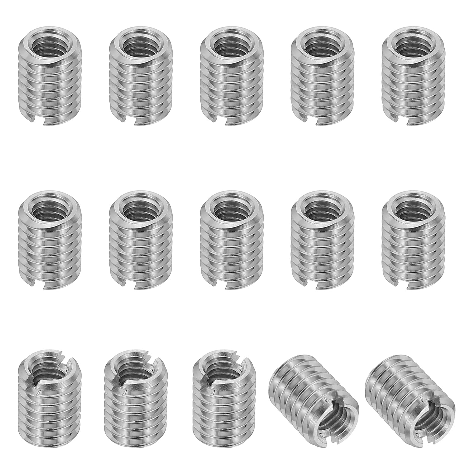 PATIKIL 316 Stainless Steel Thread Adapters Sleeve Reducing Nut, 15 Pcs M6 x 1 Male to M4 x 0.7 Female Repairing Insert Nut Screw Reducer Conversion Fastener 8mm