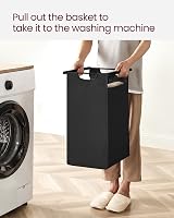 VASAGLE 2 Compartments Laundry Basket with Shelves Brown/Black Oxford Cloth view 8