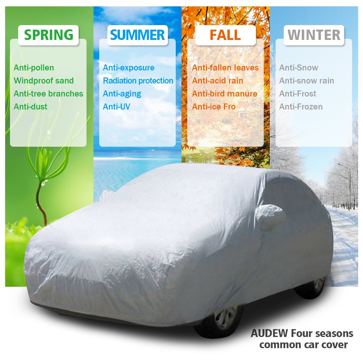Audew Car Cover SUV Cover Car Snow Cover Waterproof/Windproof/Dustproof