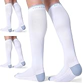 CS CELERSPORT 3 Pairs Compression Socks for Men and Women 20-30 mmHg Running Support Socks