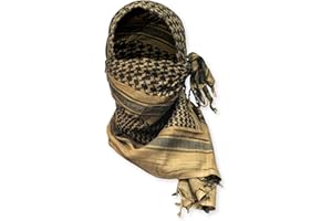 M MCGUIRE GEAR Shemagh Tactical Scarf, Middle Eastern Desert Hood, Bandana, Keffiyeh, Military Style, 100% Cotton, 42" x 42"