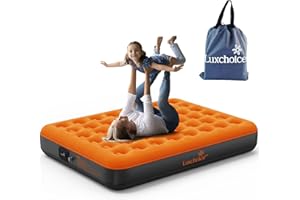 Luxchoice Air Mattress with Built-in USB Rechargeable Pump Camping Inflatable Mattress Portable Blow up Mattress Air Bed Guest Bed for Home Outdoors Hiking Travel