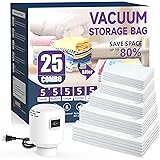 SZO 25 Pack Vacuum Storage Bags With Electric Air