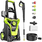 4300PSI Electric Pressure Washer, 2.5GPM High-Flow Power Washers with 4 Metal Nozzles & Foam Cannon, 26 FT Explosion-Proof Ho