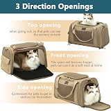 Petsfit Airline Approved Cat Carrier Lightweight Travel Bag Khaki view 3