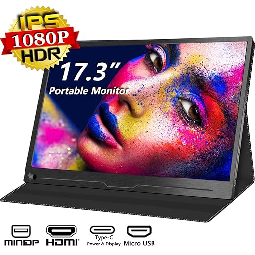 Cocopar 17.3" FHD Portable Gaming Monitor with Type-C HDMI