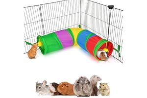 YUEPET Guinea Pig Corner Tunnel and Tube Collapsible Ferret Tunnel, Small Animal Corner Hideout for Guinea Pig Ferret Hamster Chinchilla Sugar Glider