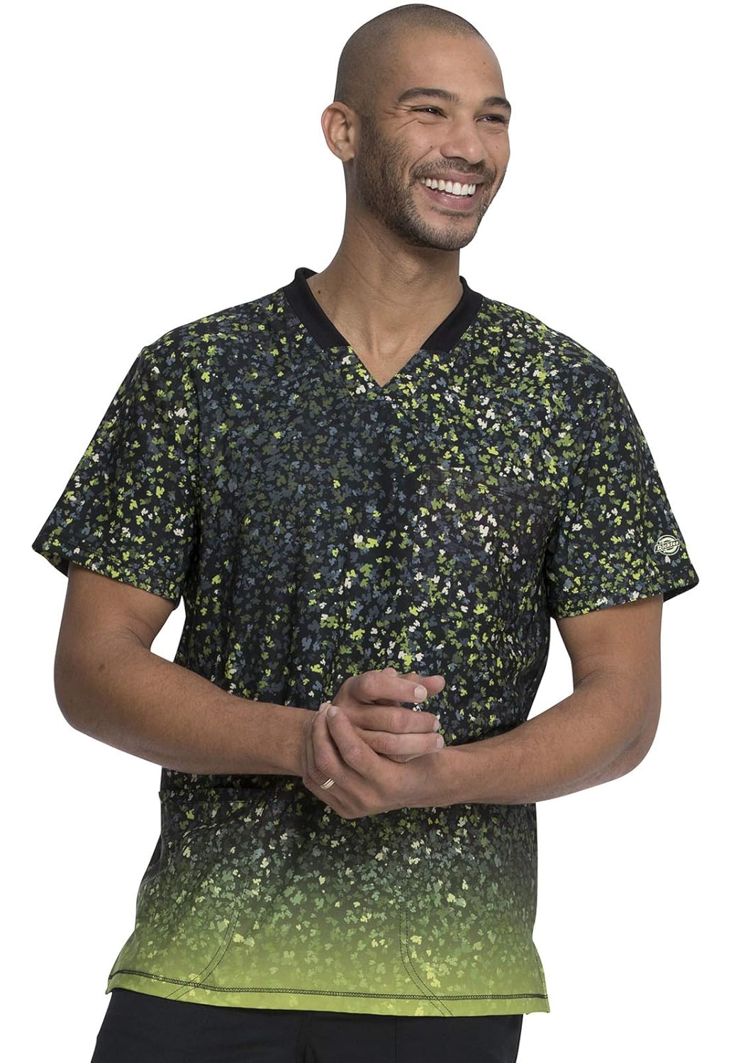 Buy Dickies Dynamix Men Scrubs Top Rib Knit VNeck DK607, XS, Glow for