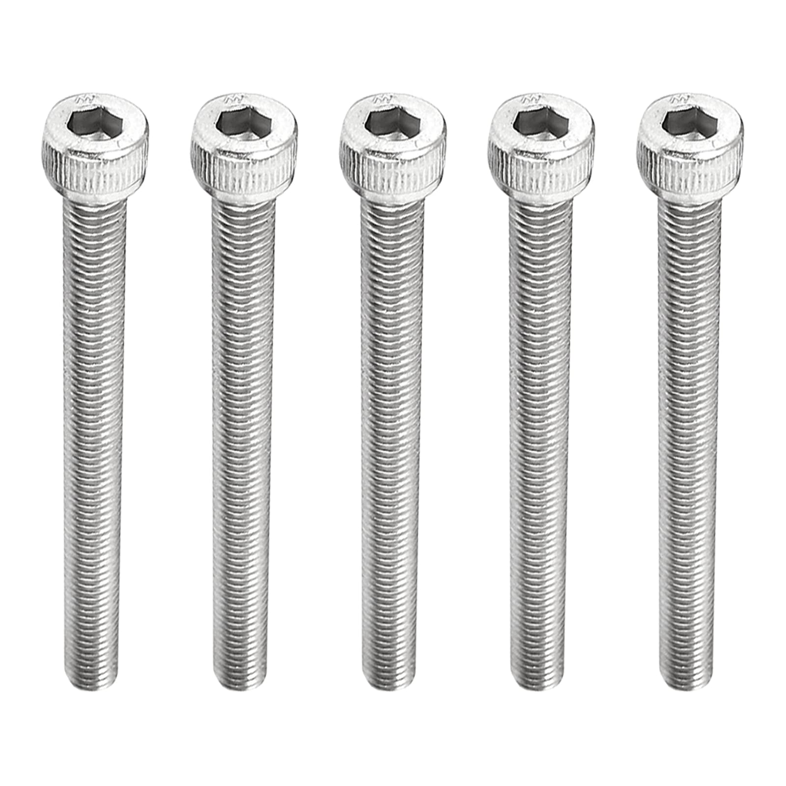 M METERXITY 5 Pack Hex Socket Head Cap Screws - Stainless Steel Full Thread Machine Screw, Anti Resistance, Apply to Hardware Replacement (M8x100mm, Silver)