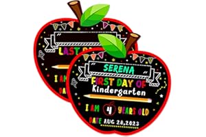 Fsaoor First and Last Day of School Board Double-Sided Back to School Board Sign for Kids Boys Girls 1st Day of School Chalkboard Sign Gifts Supplies for Pre-K Preschool Kindergarten