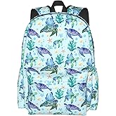 Nmbvcxz Sea Turtle Backpack for Women 16.7 inch Travel Casual Laptop Backpack Lightweight Waterproof Durable Hiking Daypack