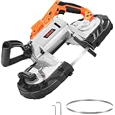 VEVOR 20V Portable Band Saw, 5 in Deep Cut, 360W Cordless Compact Bandsaw with Brushless Motor, Adjustable Speed, for Cutting Metal, Wood, Compatible with Makita Batteries (Bare Tool Only)