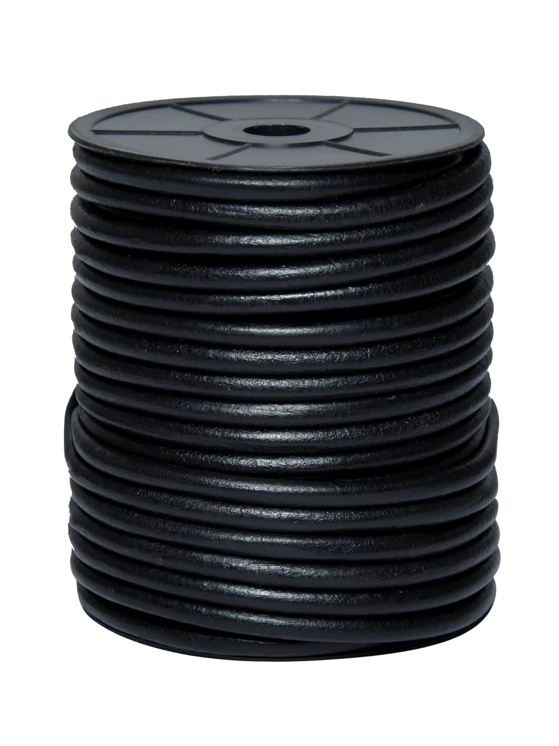 Cords Essentials Round Leather String Cord 6mm Black 5.5 Yards — image 1