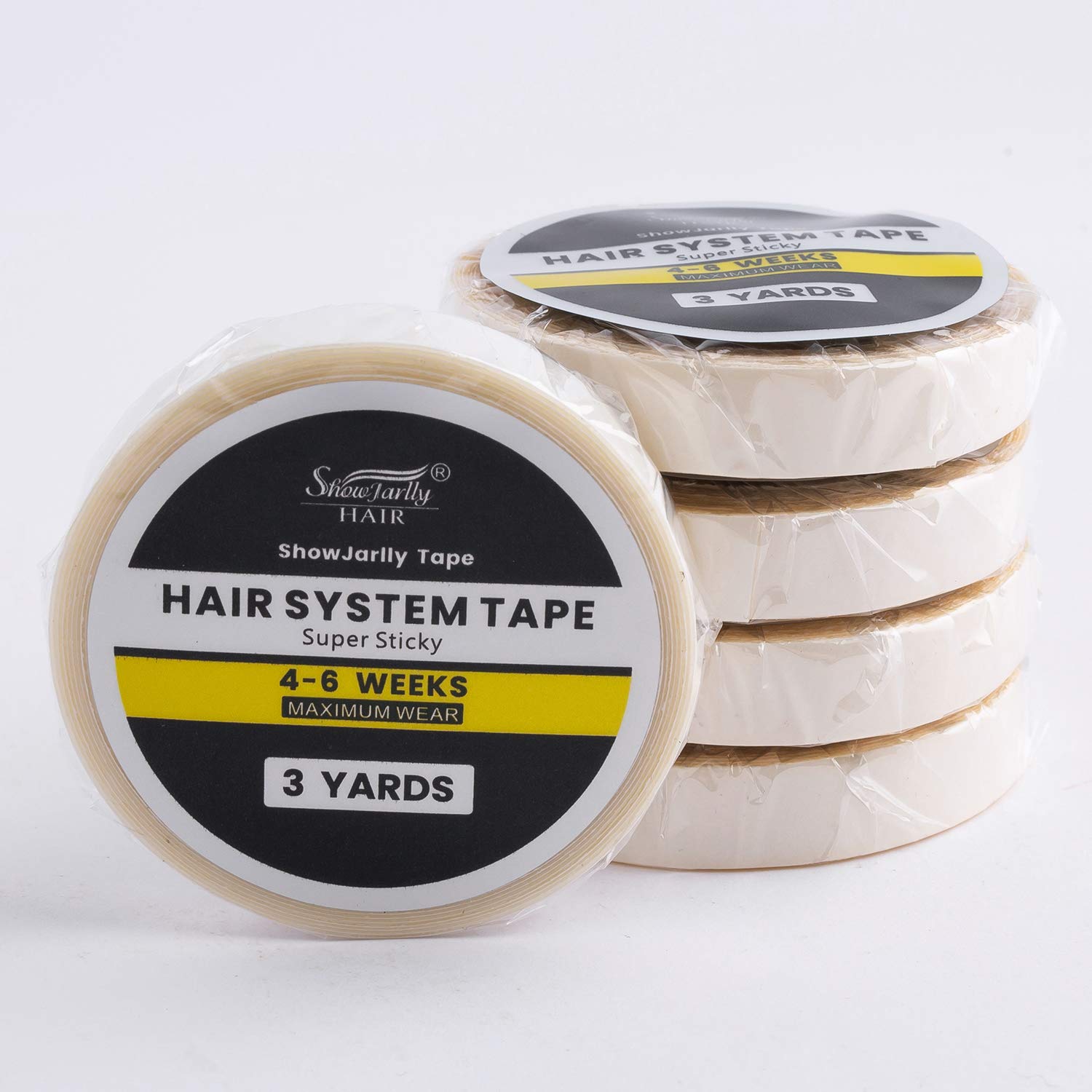 ShowJarlly 1 Roll Double Sided Adhesive Lace Front Support Tape Roll Wig (White Tape0.8cm*3yards)