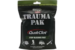 ADVENTURE MEDICAL KITS Adventure Medical Kit Trauma Pak First Aid Kit with QuikClot - First Aid Kit for Emergency Supplies, Camping Essentials & More - Compact Trauma Kit with Gloves, Alcohol Swabs, Bandages & More
