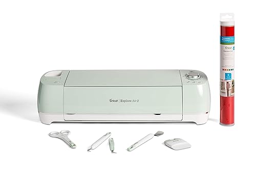 Cricut Explore Air Mint Bundle with Vinyl Sampler and Basic Tool