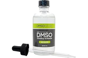 DMSOSTORE DMSO Liquid Pharmaceutial Grade 4 oz. (Dimethyl Sulfoxide) 99.995% Purity, Low Odor, Non-Diluted, Glass Bottle with Dropper