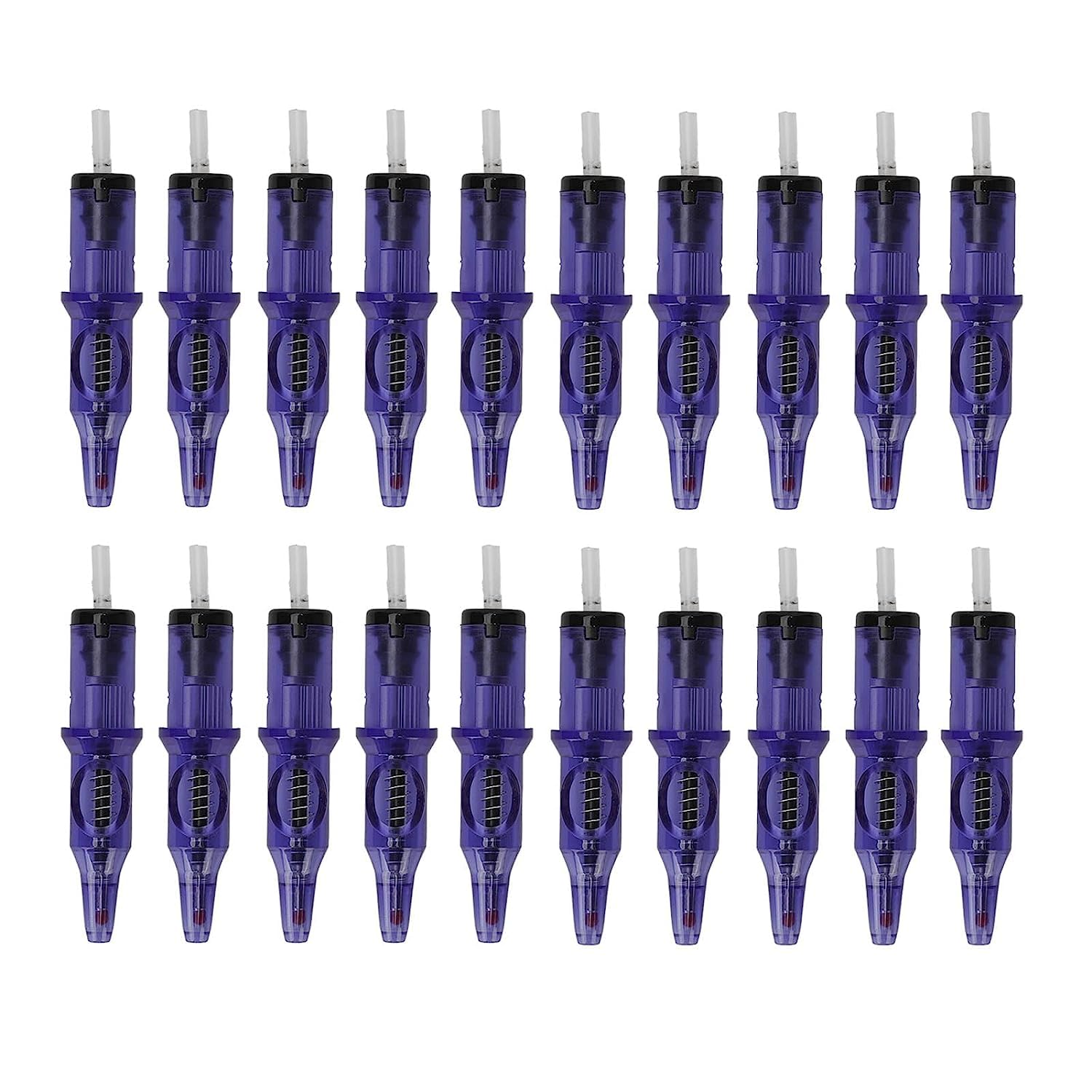 20 Pcs Tattoo Cartridges for Practice Tattoo Ball Pen with Ink Liner Shader Pen Cartridge for Tattoo Machine (Blue)