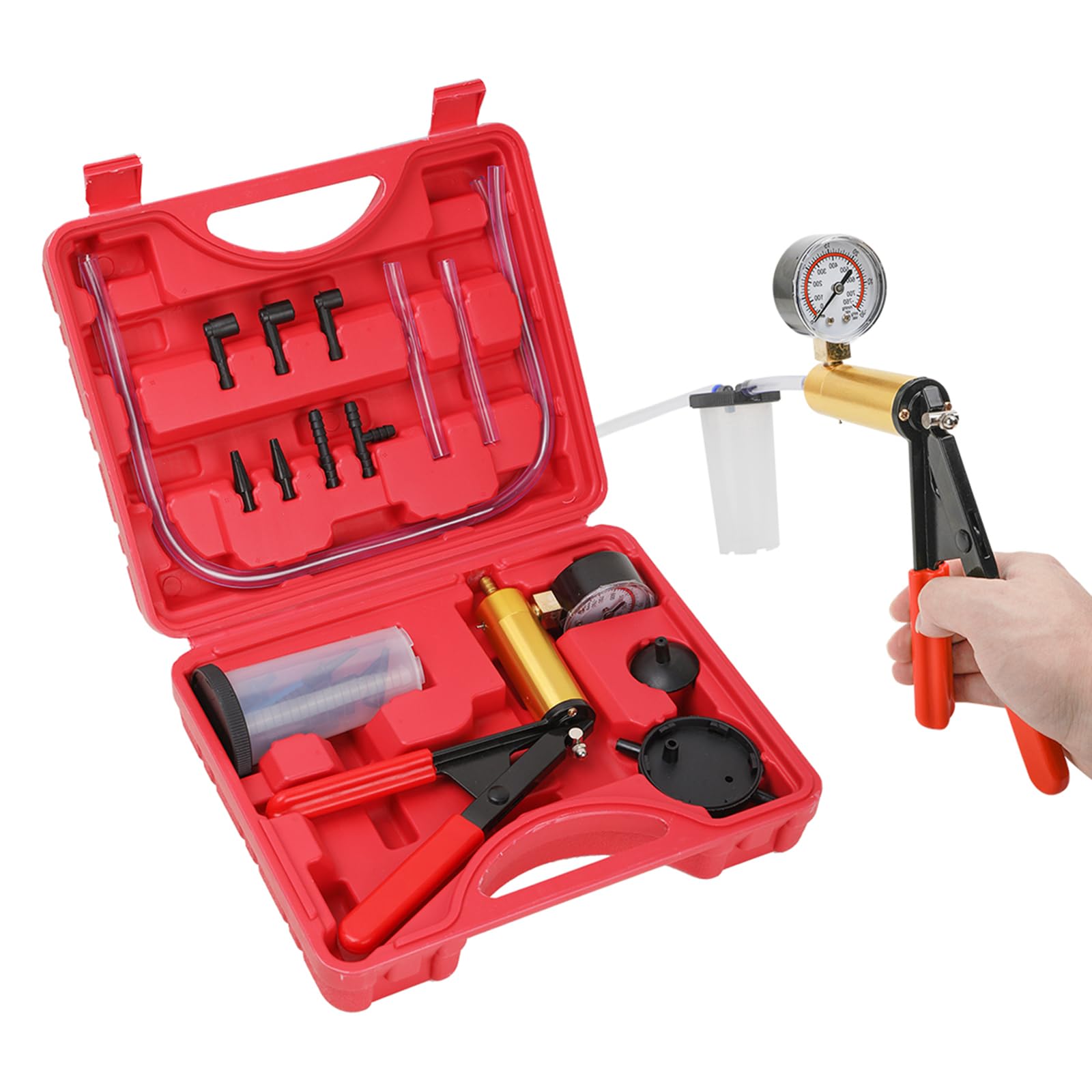 Photo 1 of 2 in 1 Brake Bleeder Kit with Hand Vacuum Pump and Adapters Brake Bleeder Vacuum Pump Kit for Auto Car Truck Motorcycle Use