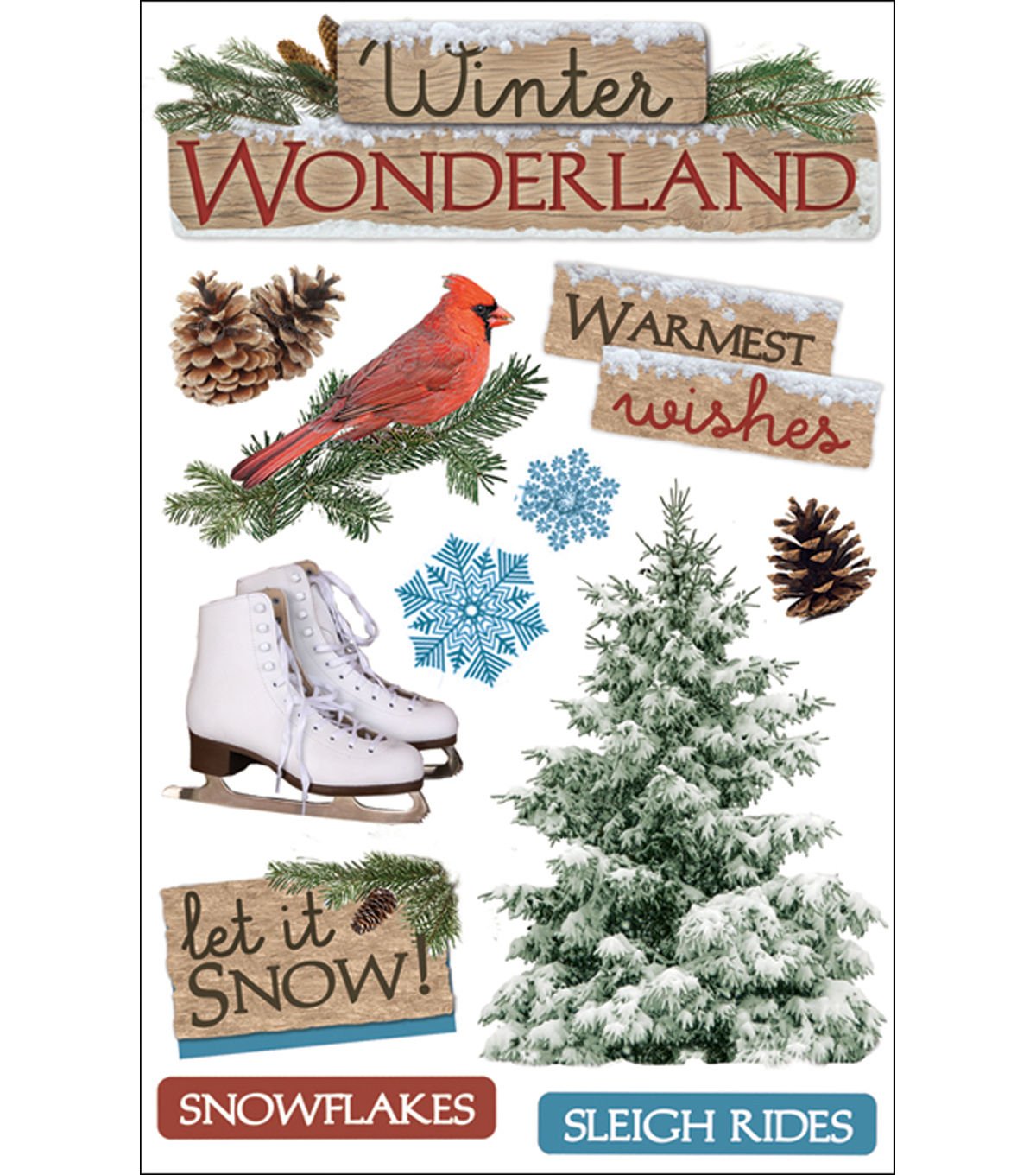 Paper House Productions Winter Wonderland 3D Stickers , Multi-Colour, PHSTDM-0091E, 22.4 x 12 x 0.5 cm
