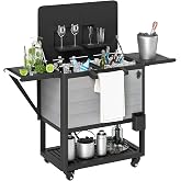 Outsunny Patio Cooler with Wheels 104 Quart Large Capacity | Rolling Ice Chest, Bottle Opener, Shelves, Outdoor Beverage Bar Cart, Handles, Pool Deck BBQ Cookouts Party